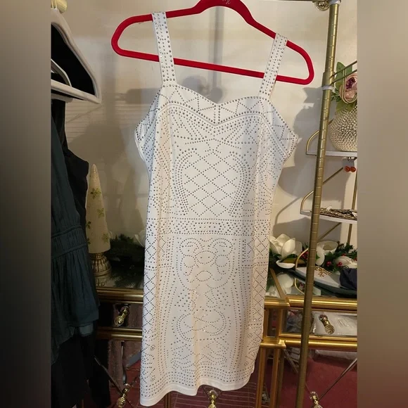 51 Light Cream Dress With Silver Sparkly Studs Medium | Color: Cream/Silver | Size: M | Bernadettejs3's Closet